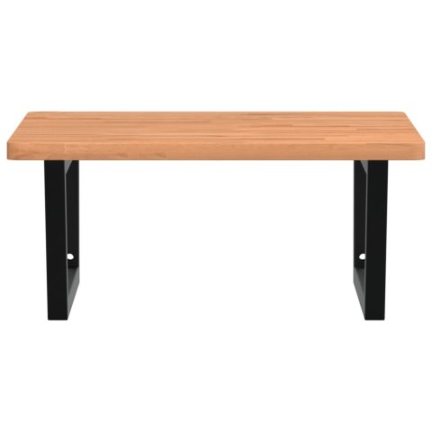 PÓŁKA ŚCIENNA POD UMYWALKĘ STAL I LITE DREWNO BUKOWE