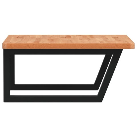 PÓŁKA ŚCIENNA POD UMYWALKĘ STAL I LITE DREWNO BUKOWE