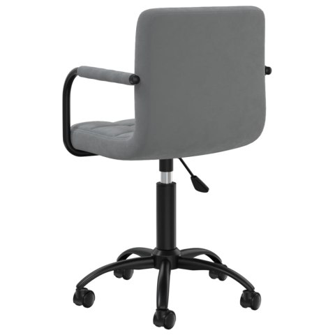 VidaXL Obrotowe krzesło biurowe, ciemnoszare, tapicerowane aksamitem