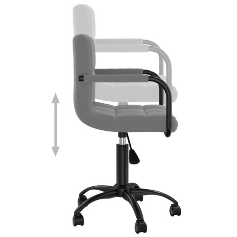 VidaXL Obrotowe krzesło biurowe, ciemnoszare, tapicerowane aksamitem