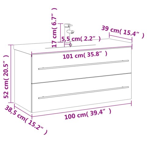 SZAFKA ŁAZIENKOWA Z WBUDOWANĄ UMYWALKĄ BIAŁA