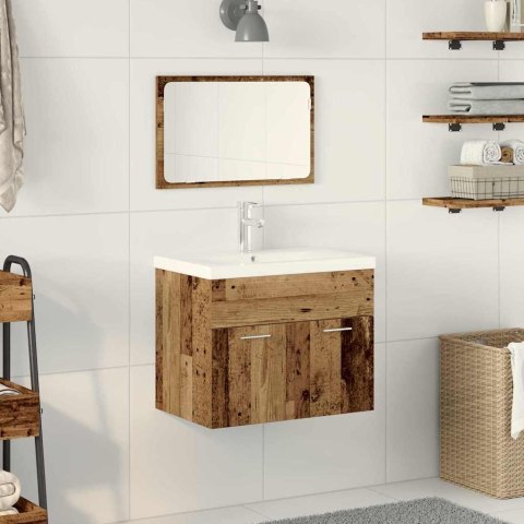 ZESTAWY BRĄZOWY BIAŁY 60X38.5X46CM DREWNO LITE CERAMIKA