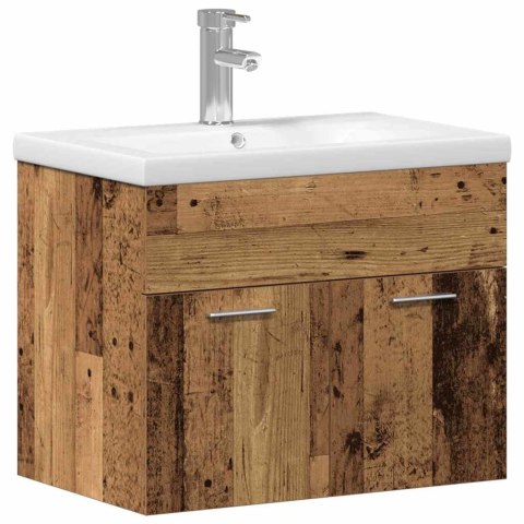 ZESTAWY BRĄZOWY BIAŁY 60X38.5X46CM DREWNO LITE CERAMIKA