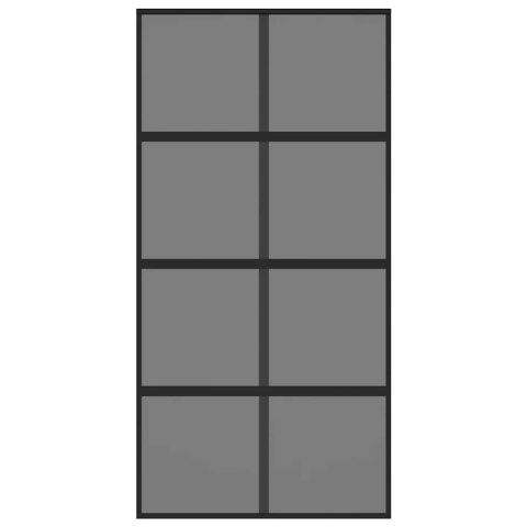 DRZWI PRZESUWNE CZARNE 102,5X205CM SZKŁO HARTOWANE ALUMINIUM