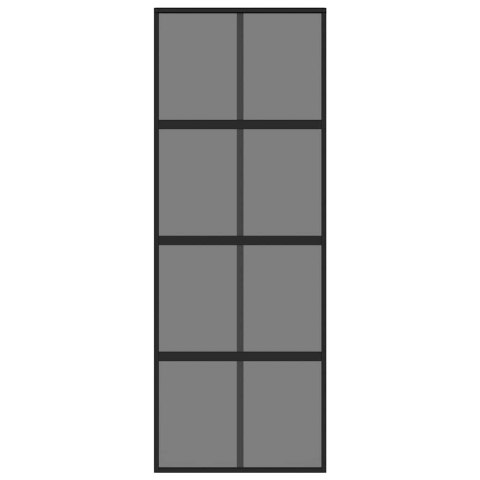 DRZWI PRZESUWNE CZARNE 76X205CM SZKŁO HARTOWANE ALUMINIUM