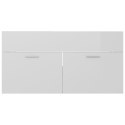 SZAFKA Z WBUDOWANĄ UMYWALKĄ BIAŁA POŁYSK