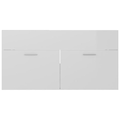 SZAFKA Z WBUDOWANĄ UMYWALKĄ BIAŁA POŁYSK