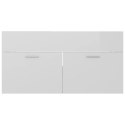 SZAFKA Z WBUDOWANĄ UMYWALKĄ BIAŁA POŁYSK
