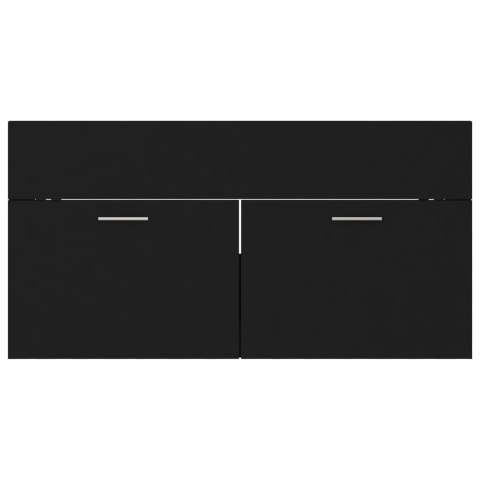 SZAFKA Z WBUDOWANĄ UMYWALKĄ CZARNA