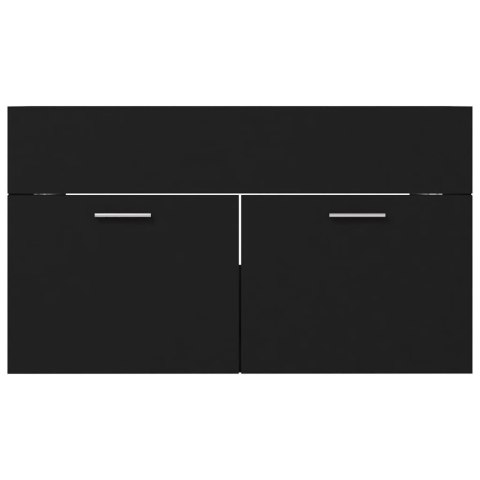 SZAFKA Z WBUDOWANĄ UMYWALKĄ CZARNA