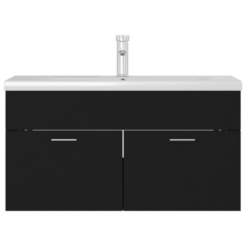 SZAFKA Z WBUDOWANĄ UMYWALKĄ CZARNA