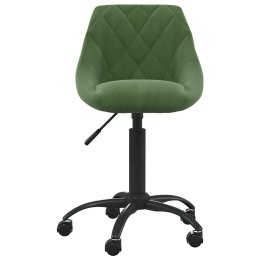 KRZESŁO BIUROWE CIEMNOZIELONE OBITE AKSAMITEM