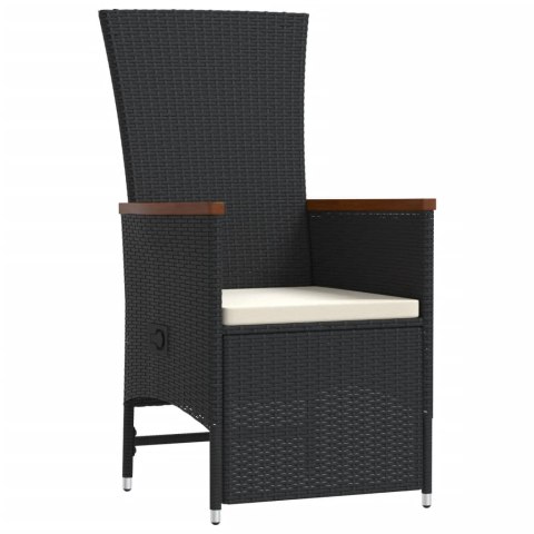 11-CZ. ZESTAW MEBLI DO OGRODU Z PODUSZKAMI CZARNY RATTAN PE