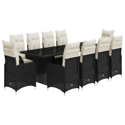 11-CZ. ZESTAW OGRODOWYCH MEBLI BISTRO Z PODUSZKAMI CZARNY