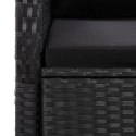 7-CZ. ZESTAW MEBLI OGRODOWYCH Z PODUSZKAMI CZARNY POLIRATTAN