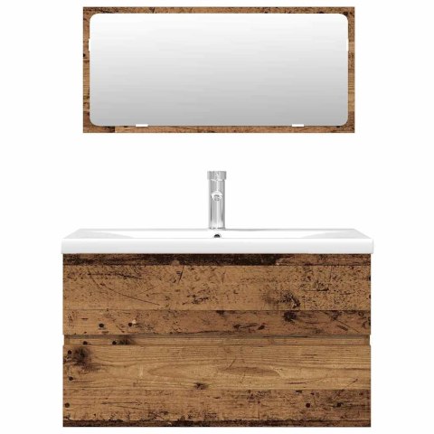 3-CZĘŚCIOWY ZESTAW MEBLI ŁAZIENKOWYCH KOLOR STAREGO DREWNA