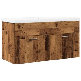 SZAFKA ŁAZIENKOWA Z WBUDOWANĄ UMYWALKĄ STARE DREWNO