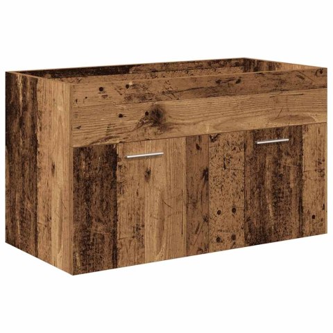 SZAFKA POD UMYWALKĘ Z WBUDOWANĄ UMYWALKĄ I BATERIĄ STARE DREWNO