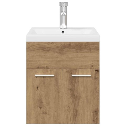 SZAFKA POD UMYWALKĘ Z WBUDOWANĄ UMYWALKĄ I BATERIĄ DĄB ARTISAN