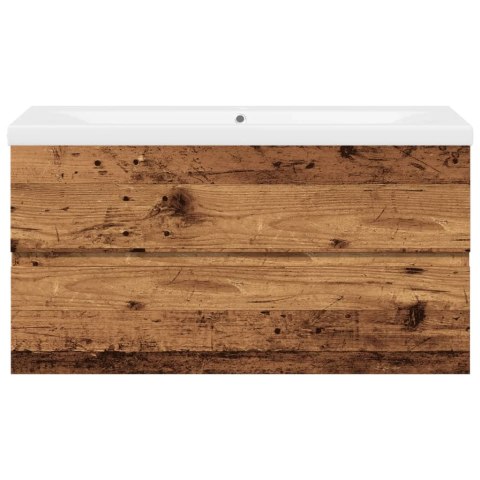 SZAFKA Z WBUDOWANĄ UMYWALKĄ STARE DREWNO
