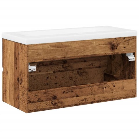 SZAFKA Z WBUDOWANĄ UMYWALKĄ STARE DREWNO