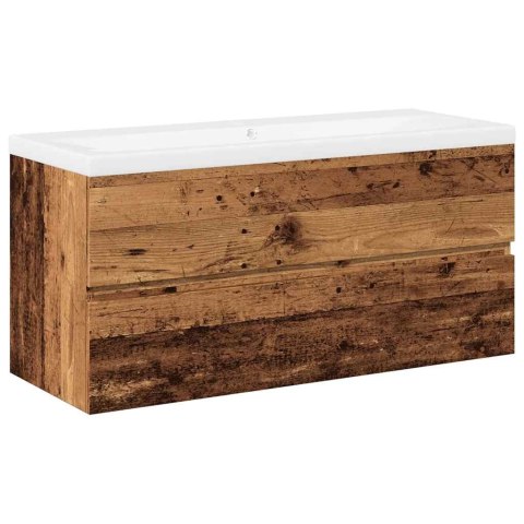 SZAFKA Z WBUDOWANĄ UMYWALKĄ STARE DREWNO