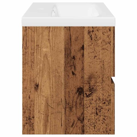 SZAFKA Z WBUDOWANĄ UMYWALKĄ STARE DREWNO