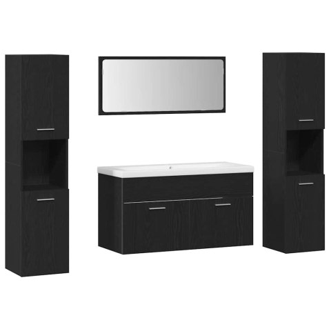 ZESTAW MEBLI Z DRZWIAMI 5 SZT CZARNY DĄB 30X30X130CM