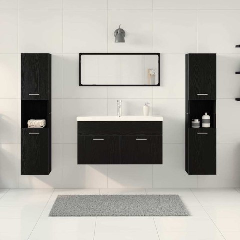 ZESTAW MEBLI Z DRZWIAMI 5 SZT CZARNY DĄB 30X30X130CM