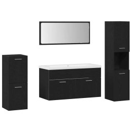 ZESTAW MEBLI ŁAZIENKOWYCH 5 SZT. CZARNY DĄB 30X30X130CM