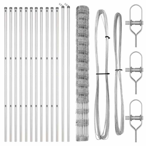 OGRODZENIE PASTWISKOWE SREBRNY 25X1.6M STAL GALWANIZOWANA