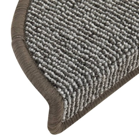 MATY NA SCHODY 15 SZT. 56X17X3CM SZARE PÓŁOKRĄGŁE