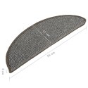 MATY NA SCHODY 15 SZT. 56X17X3CM SZARE PÓŁOKRĄGŁE