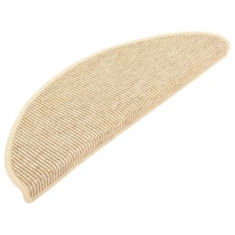 VidaXL Maty na schody 15 szt. 65x21x4 cm Jasnobeżowe półokrągłe duże