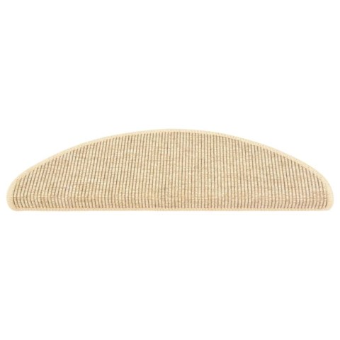 VidaXL Maty na schody 15 szt. 65x21x4 cm Jasnobeżowe półokrągłe duże