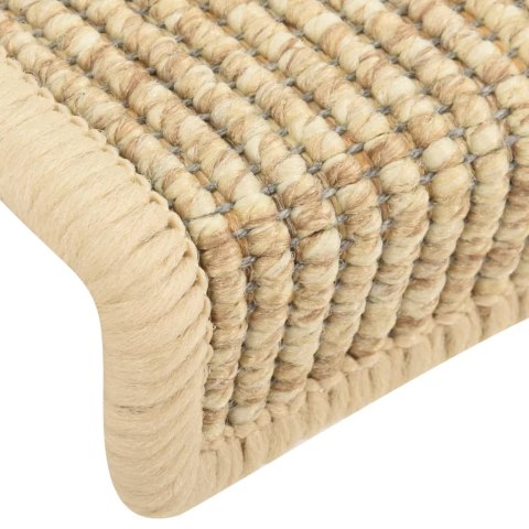 VidaXL Maty na schody 15 szt. 65x21x4 cm Jasnobeżowe półokrągłe duże