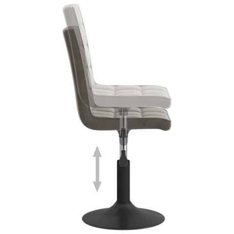 OBROTOWE KRZESŁA STOŁOWE 6 SZT. CIEMNOSZARE AKSAMITNE