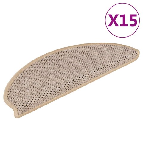 SAMOPRZYLEPNE NAKŁADKI NA SCHODY 15 SZT. 65X21X4CM BEŻOWE