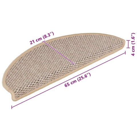 SAMOPRZYLEPNE NAKŁADKI NA SCHODY 15 SZT. 65X21X4CM BEŻOWE