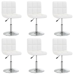 KRZESŁA STOŁOWE 6 SZT. BIAŁE SZTUCZNA SKÓRA