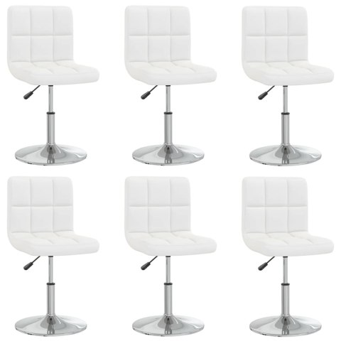 KRZESŁA STOŁOWE 6 SZT. BIAŁE SZTUCZNA SKÓRA