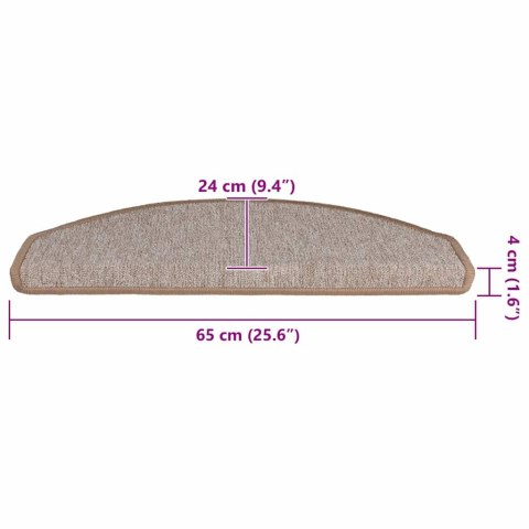 MATY NA SCHODY 30 SZT. 65X24X4CM JASNOBRĄZOWE PÓŁOKRĄGŁE DUŻE