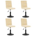 OBROTOWE KRZESŁA STOŁOWE 4 SZT. KREMOWE OBITE AKSAMITEM