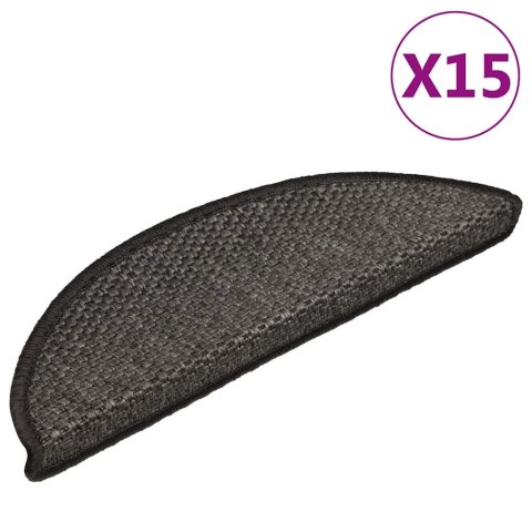 SAMOPRZYLEPNE NAKŁADKI NA SCHODY 15 SZT. 56X17X3CM ANTRACYT