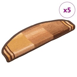 VidaXL Samoprzylepne nakładki na schody, 5 szt., 65x21x4 cm, brązowe