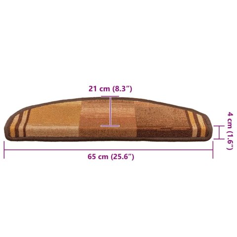 VidaXL Samoprzylepne nakładki na schody, 5 szt., 65x21x4 cm, brązowe