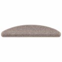 VidaXL Maty na schody 15 szt. 56x17x3 cm Ciemnobeżowe półokrągłe