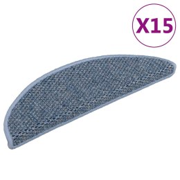 SAMOPRZYLEPNE NAKŁADKI NA SCHODY 15 SZT. 56X17X3CM NIEBIESKIE