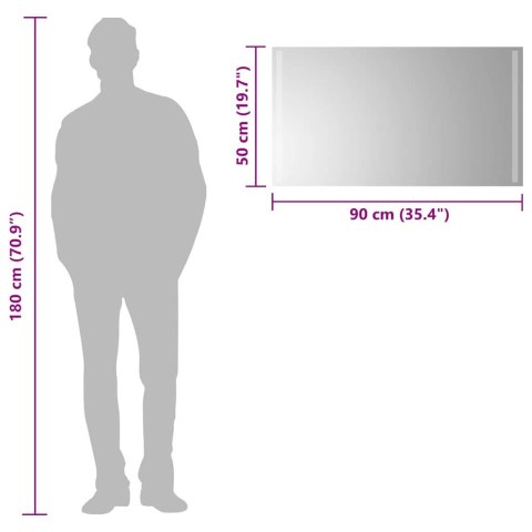 LUSTRO ŁAZIENKOWE Z LED, 90X50 CM