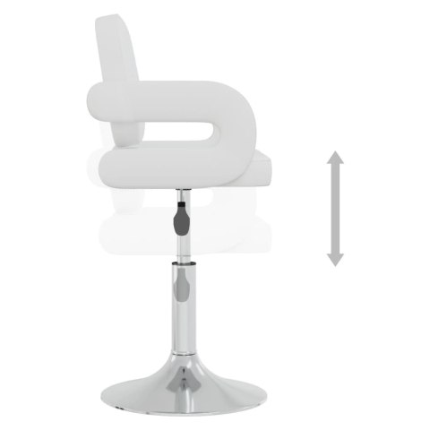 OBROTOWE KRZESŁA STOŁOWE 6 SZT. BIAŁE SZTUCZNA SKÓRA